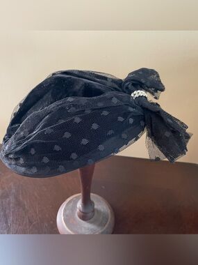 Vintage Velvet hat with lace rhinestone